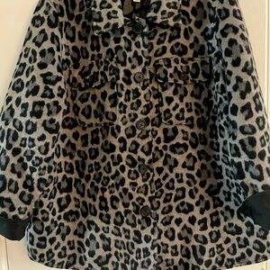 Tribal Jeans /Animal Print Jacket Sz XL -soft-warm- Black and Gray